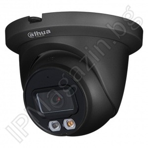 IPC-HDW1439V-A-IL-0280B-Black - 4MP, 2.8mm, 30m LED, POE, външен монтаж, куполна, FULL COLOR, IP камера, DAHUA