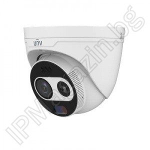 TIC3612SA-F7-4F6AC-I1 - 7mm/6mm, IR 30m, хибридна, куполна IP термовизионна камера, UNIVIEW