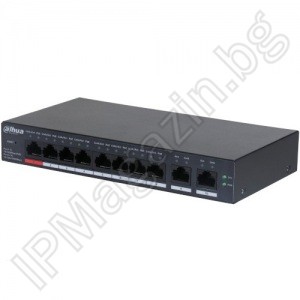 CS-4010-8ET-100 - 10 портов, 10/100, Layer 2, 8xPOE, 110W, POE комутатор DAHUA