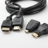Combo HDMI Cable and Adapters - HDMI Male to HDMI Male, 1.5m, Mini HDMI to HDMI Female Adapter, Micro HDMI to HDMI Female Adapter