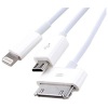 3 in 1, Interface USB cable, to 30 pin connector, 8 pin connector, Micro USB, for iPhone 3/4 / 4S / 5, Samsung, HTC, Blackberry