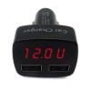 4 in 1 - Voltmeter, USB charger, 2-port, car thermometer