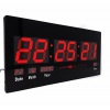 IP-LD-4622 - Digital, LED, wall clock, LED clock, indoor mounting, with thermometer, 220V, 46x22x2cm